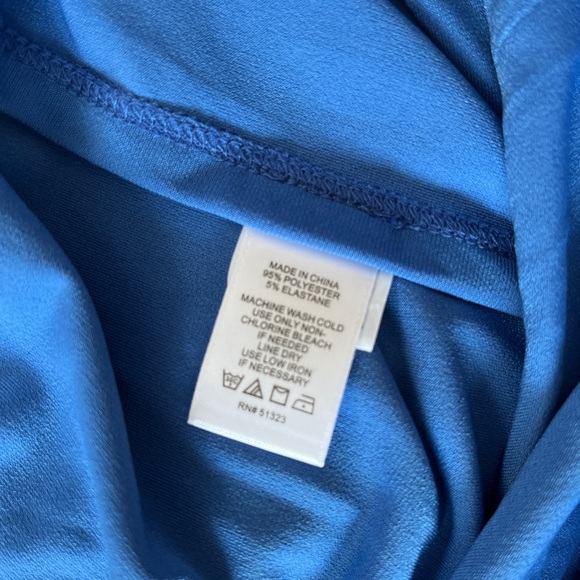 1. State Wide Leg Slit Hem Envelope Palazzo Pant In Harbour Wave Blue - Picture 12 of 14